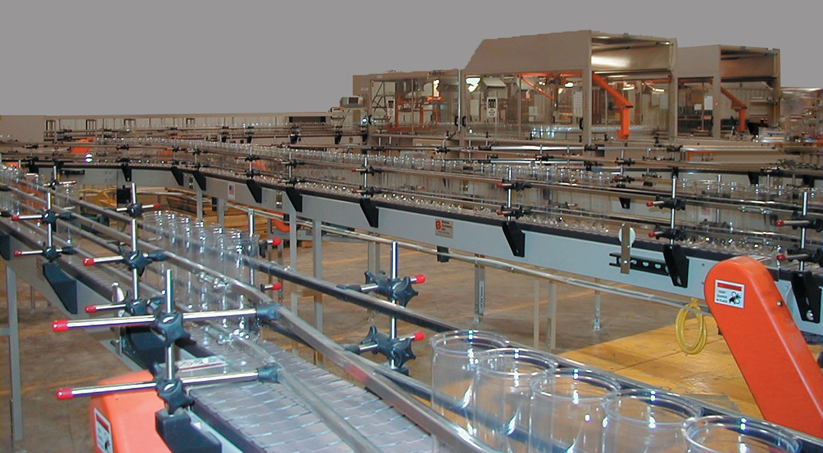 CAS bottle conveying system